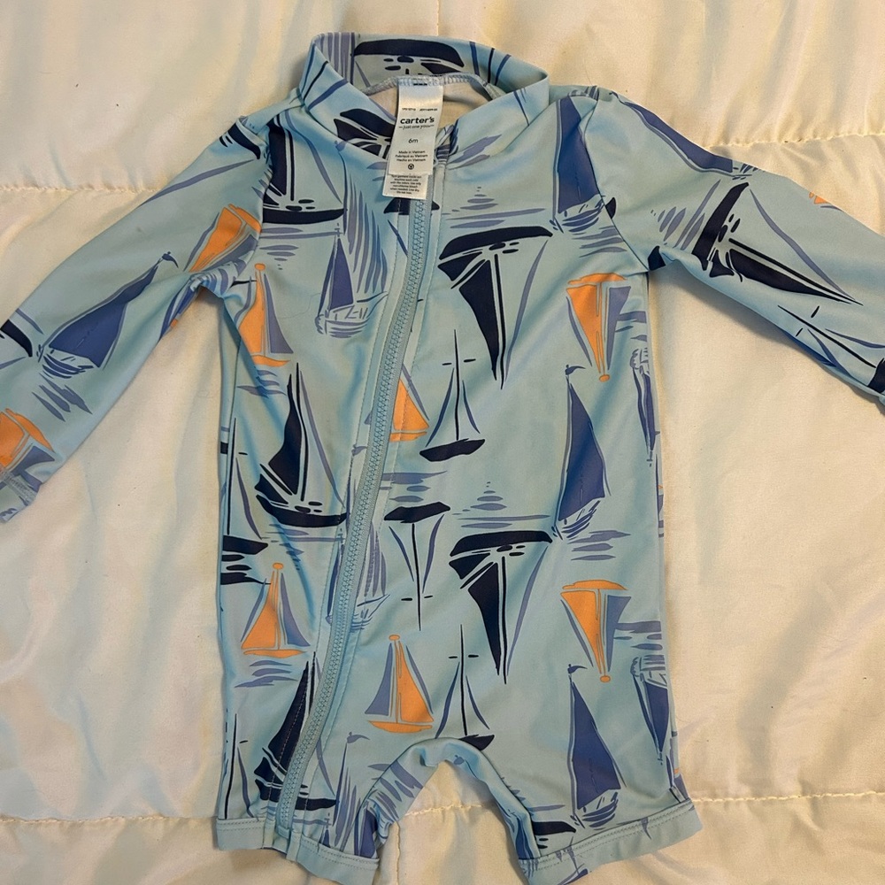 Baby boy swim one piece rash guard